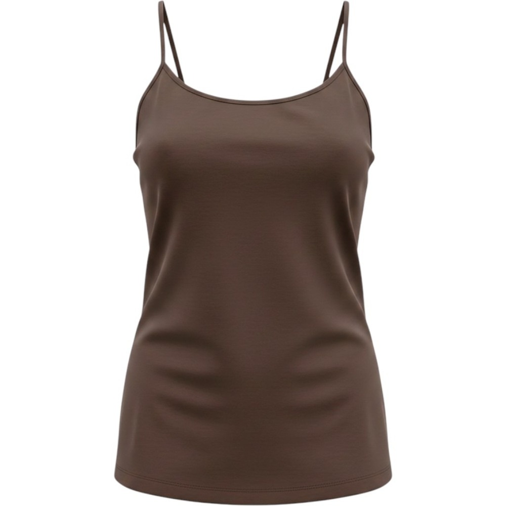 Daisy Fuentes Seamless Camisole Coffee Bean Brown Adjustable Strap L/XL‎